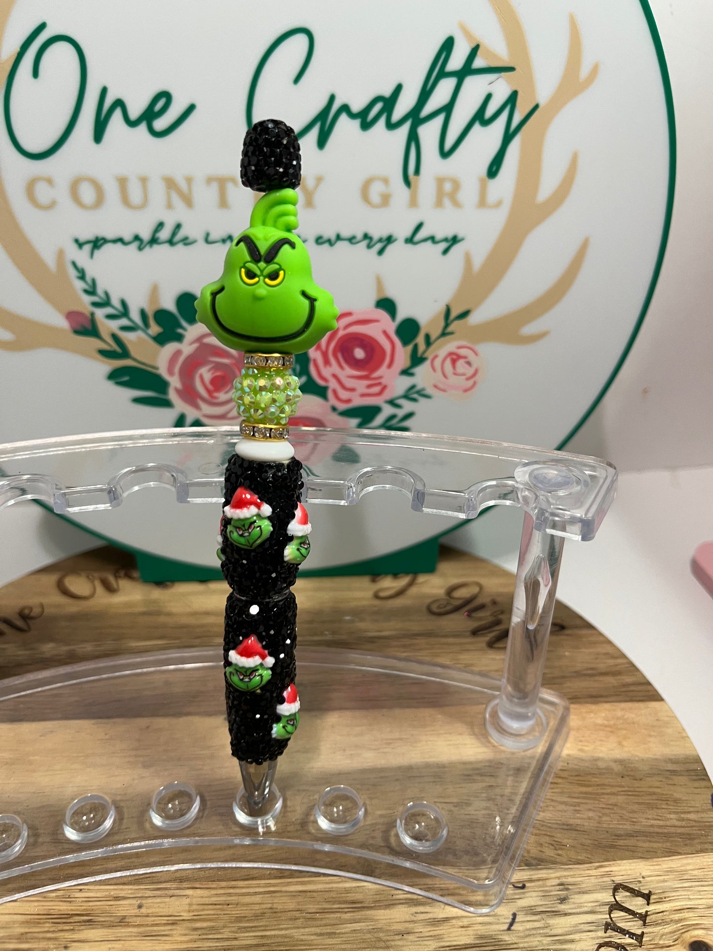 Mean Green Man on Bling Pen