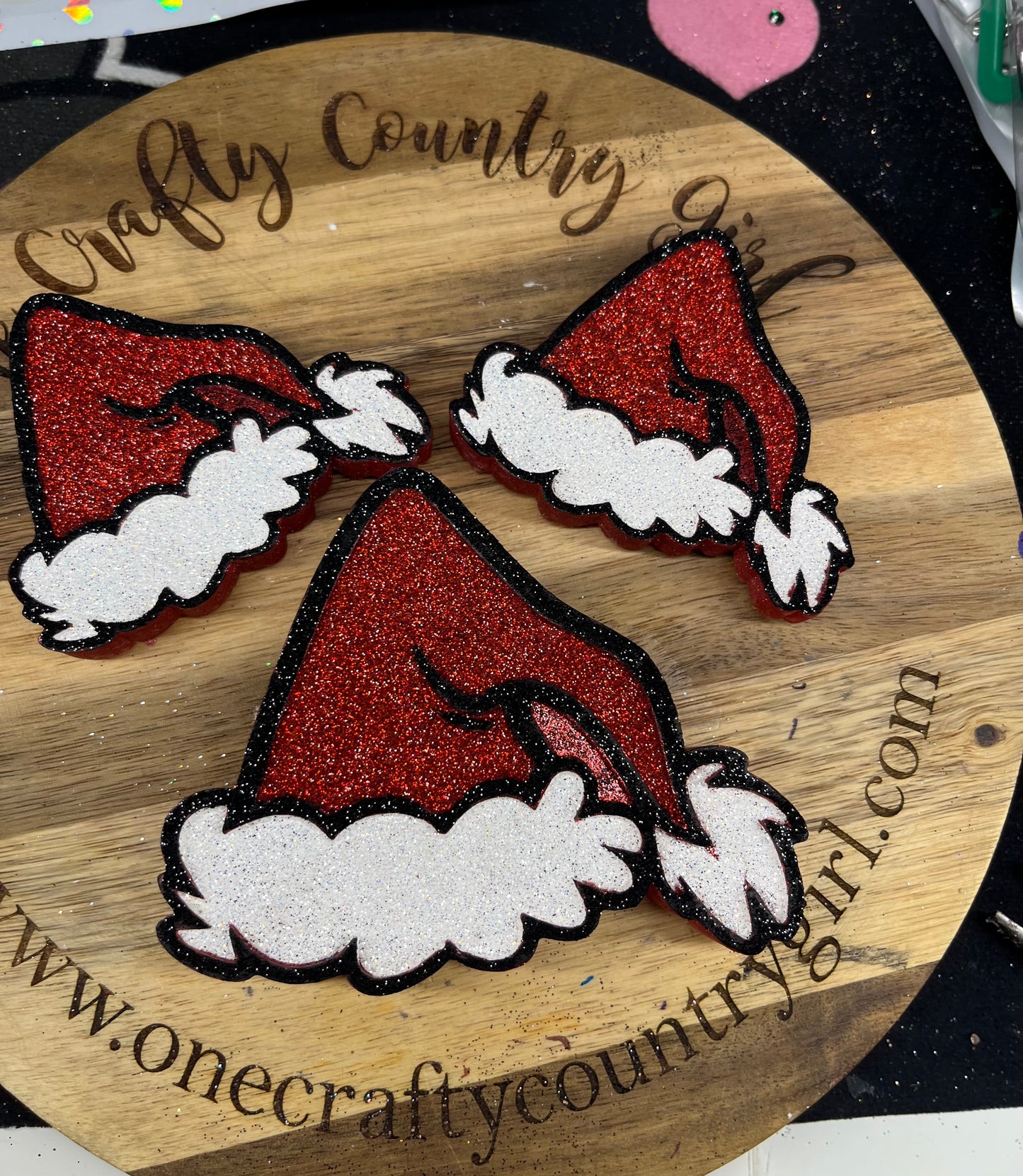 Santa Hat Mean One Freshie Set in Peppermint Sugar Cookie Scent