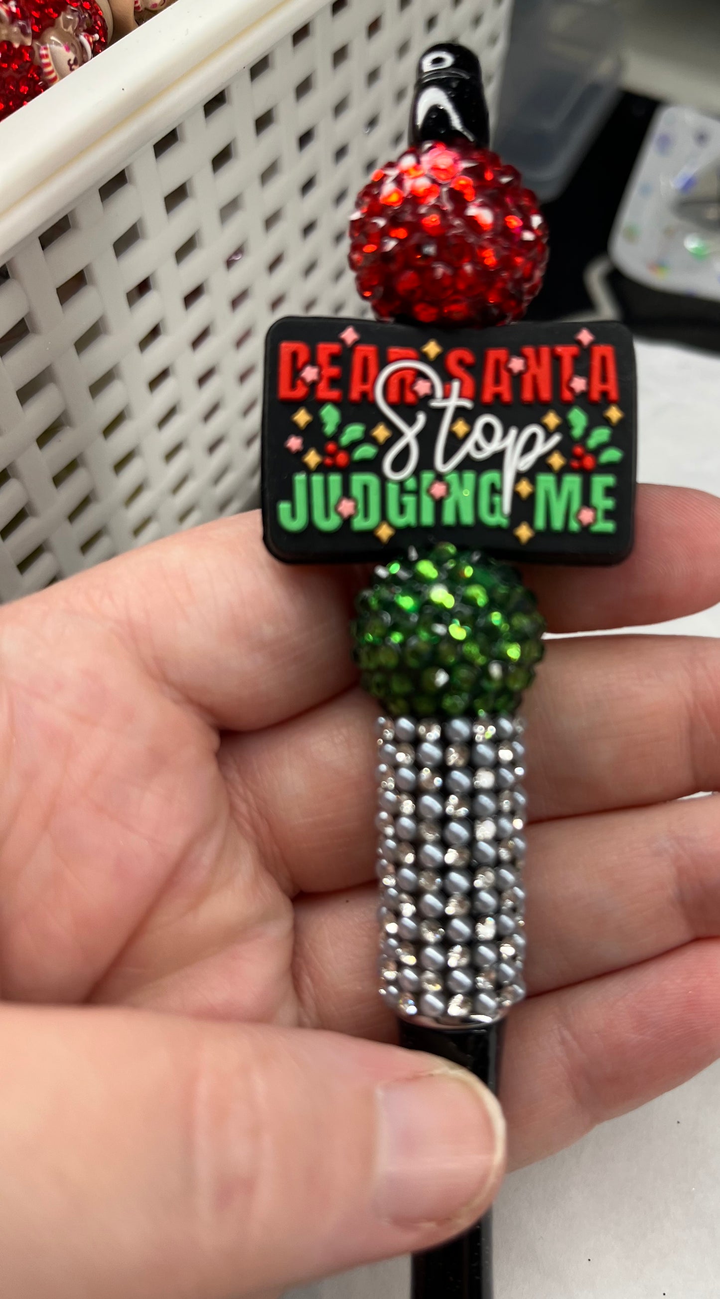 Dear Santa Stop Judging Me on Black Bling Pen