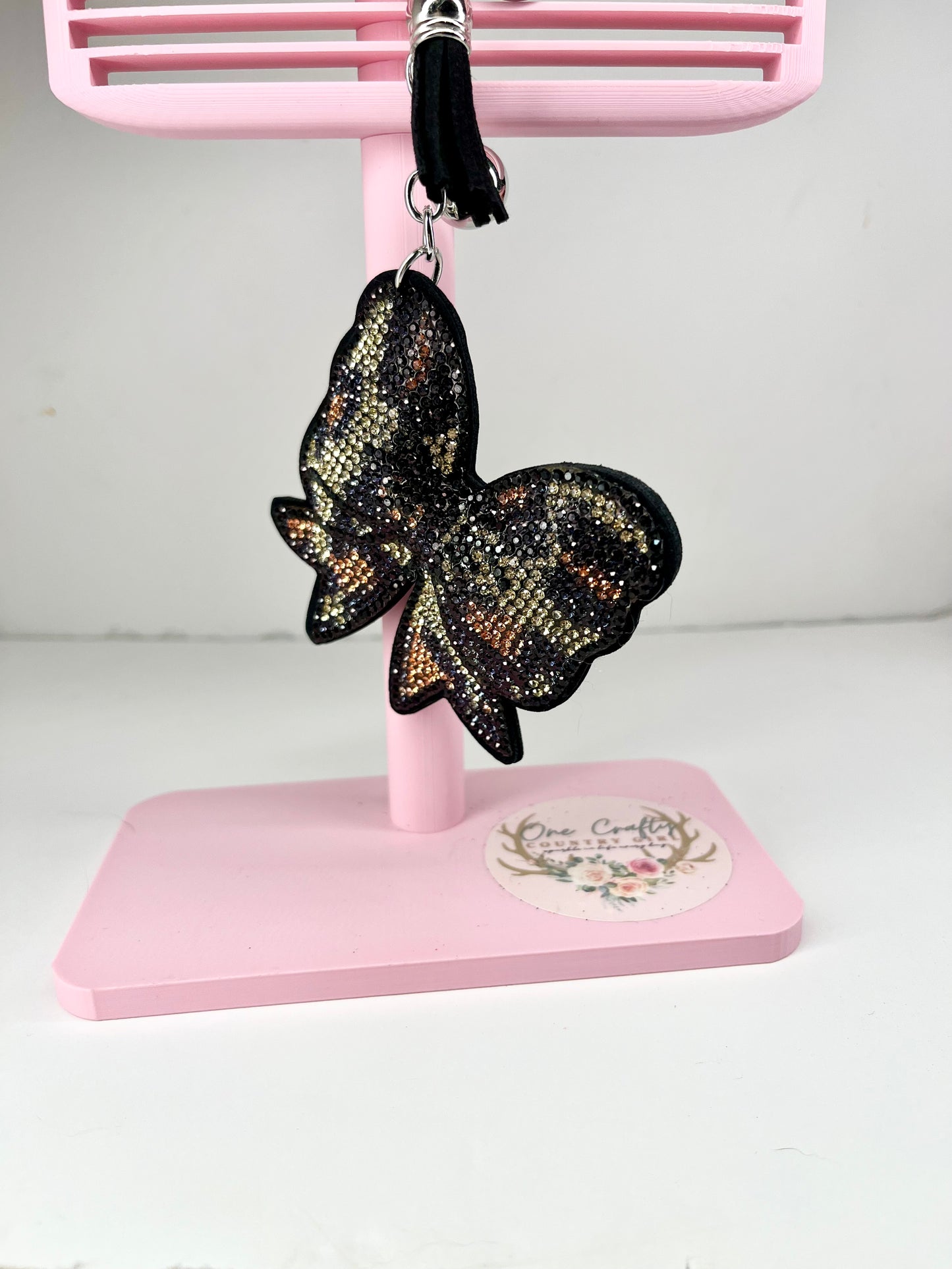 Sparkly Rhinestone Bow Keychains