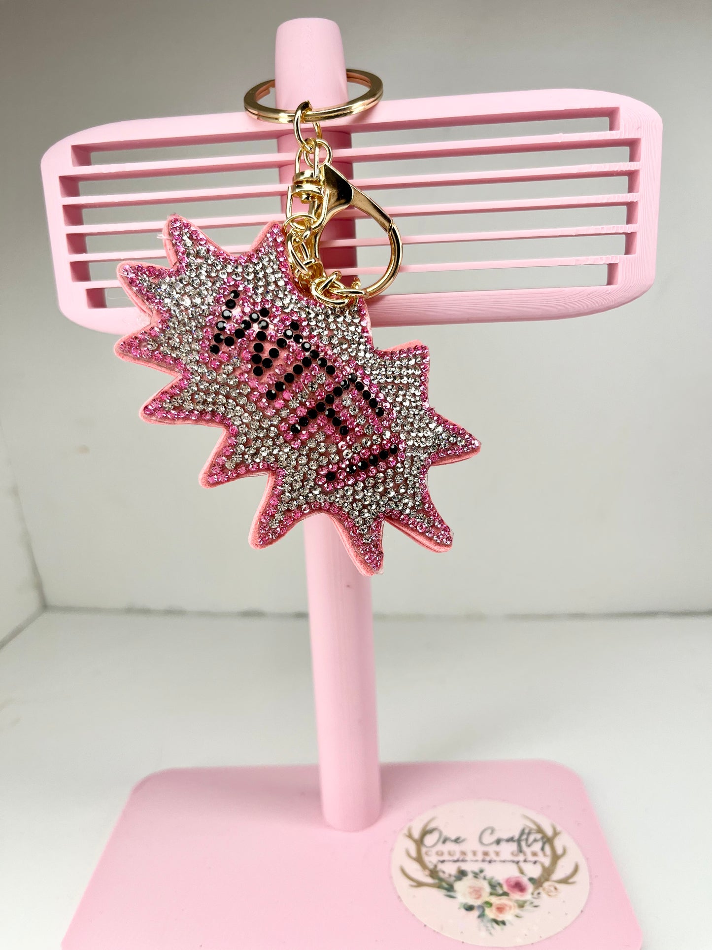 Sparkly Rhinestone WTF Keychains