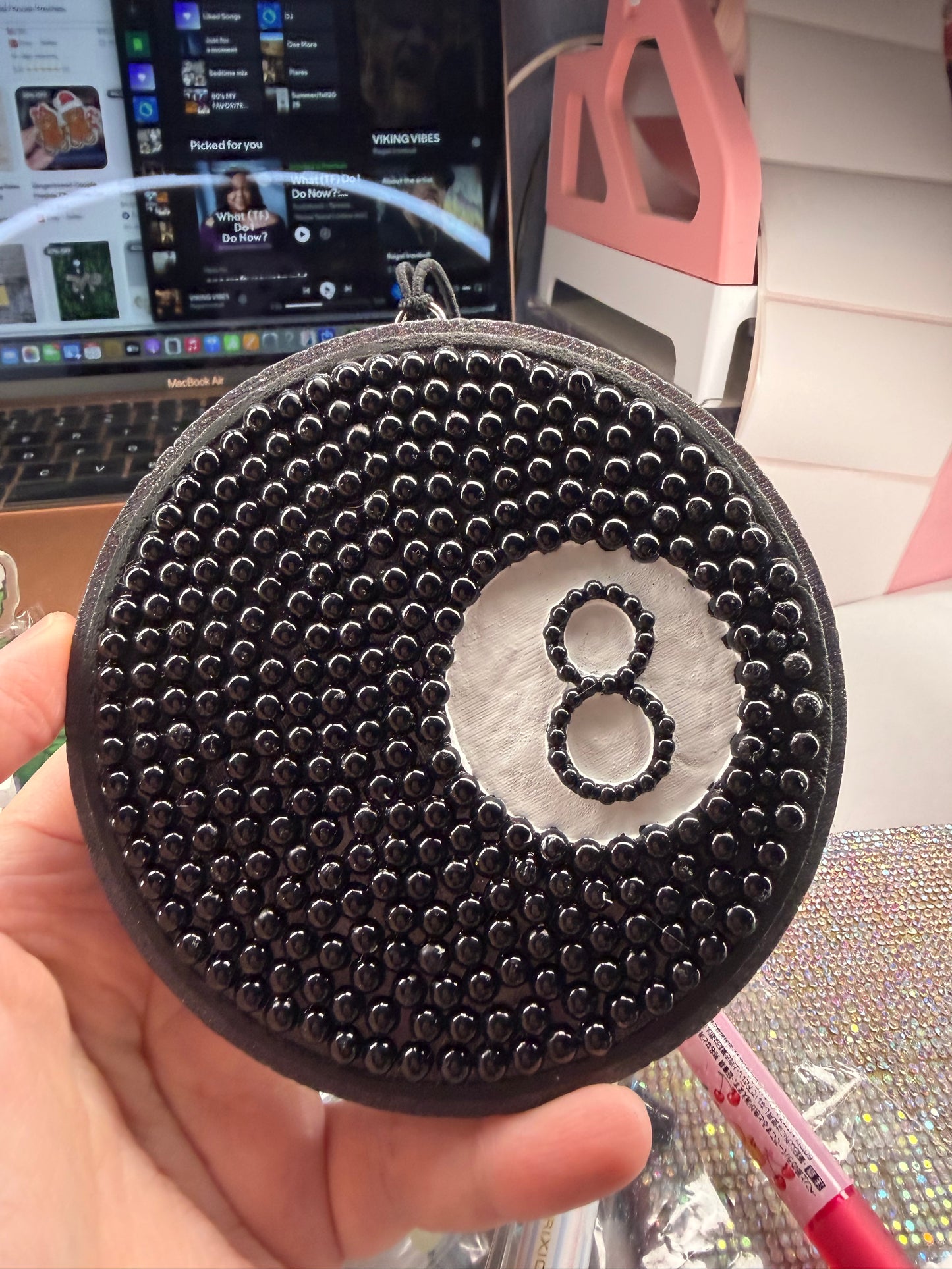 Eight ball blinged freshie in dark ice