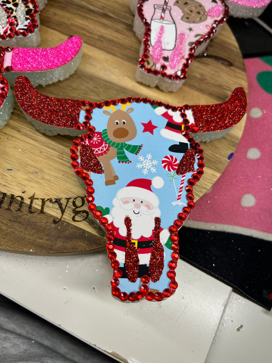 Santa bull head freshie in the scent Winter Appple