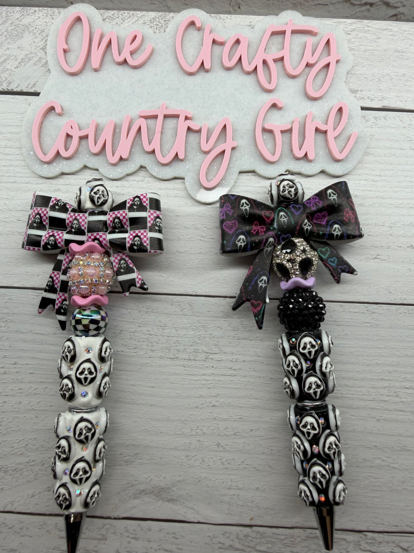 Ghost Face Bows on Ghost Face Pens