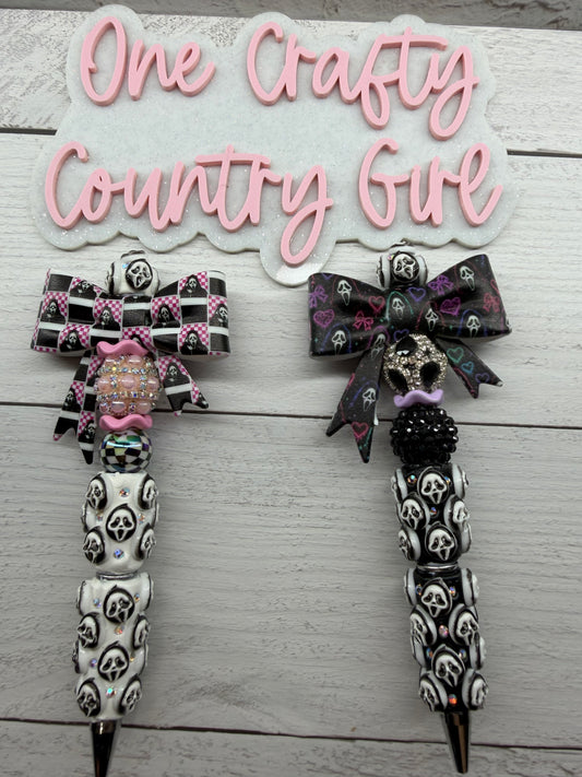 Ghost Face Bows on Ghost Face Pens