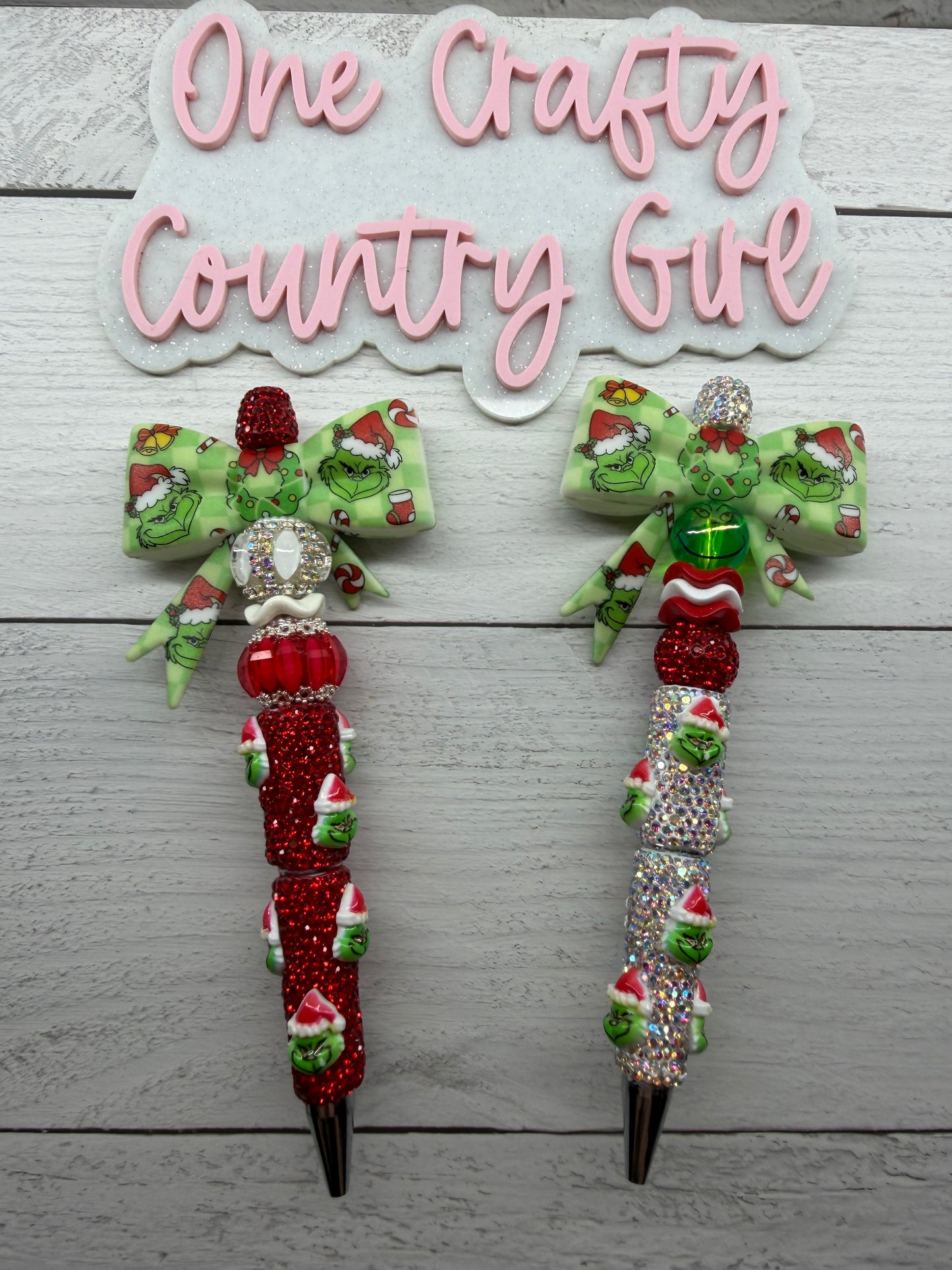 The Mean One Bow on Rhinestone Character Pen
