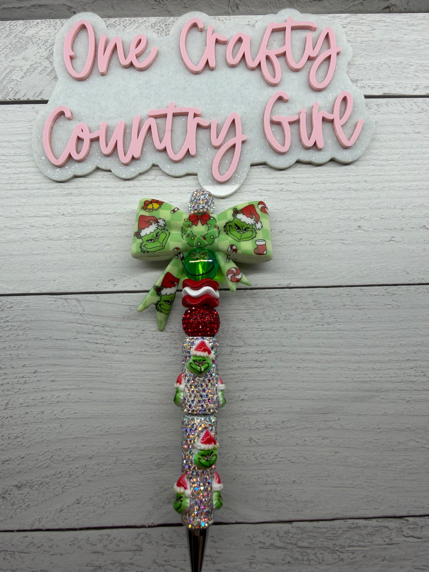 The Mean One Bow on Rhinestone Character Pen