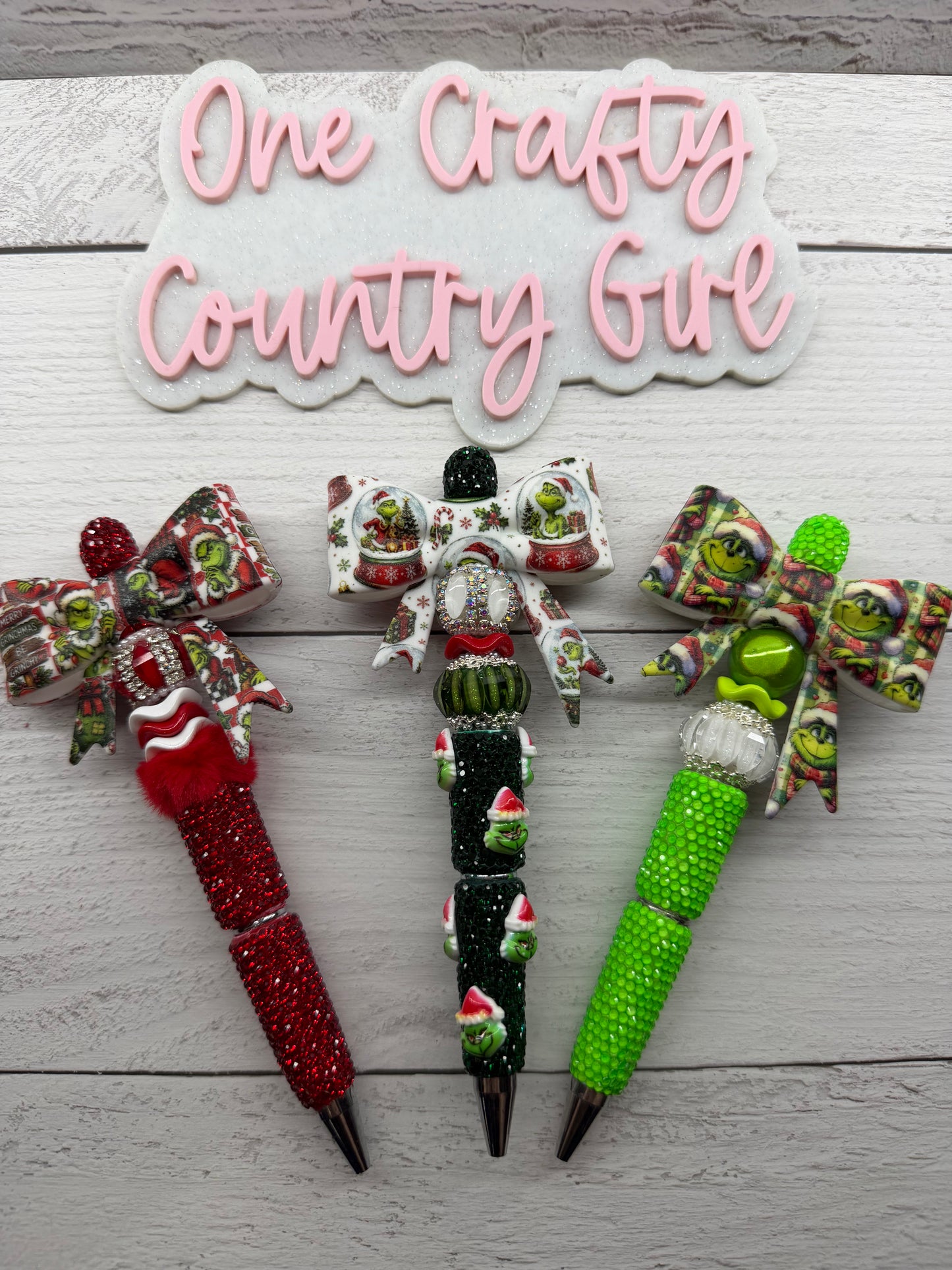 The Green Man Bows on Fancy Rhinestone Bases