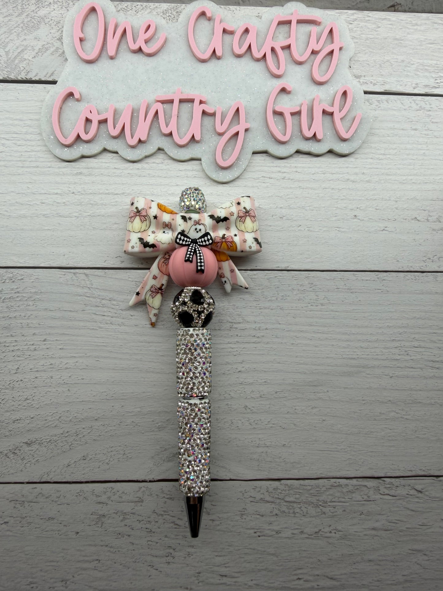 Fall Bow on rhinestone pens