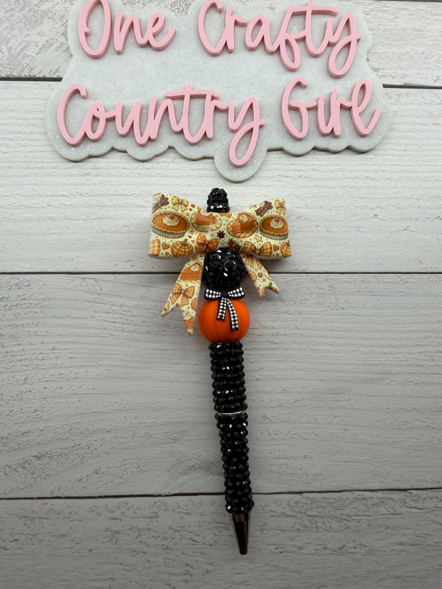 Fall Bow on rhinestone pens