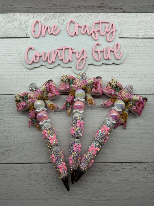 Be a Dolly Bow on Silver Clay Rhinestone Bow Pen (Dolly Collection#3)