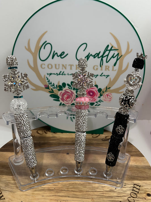 Fancy Snowflake or Heart on a Sparkly Pen
