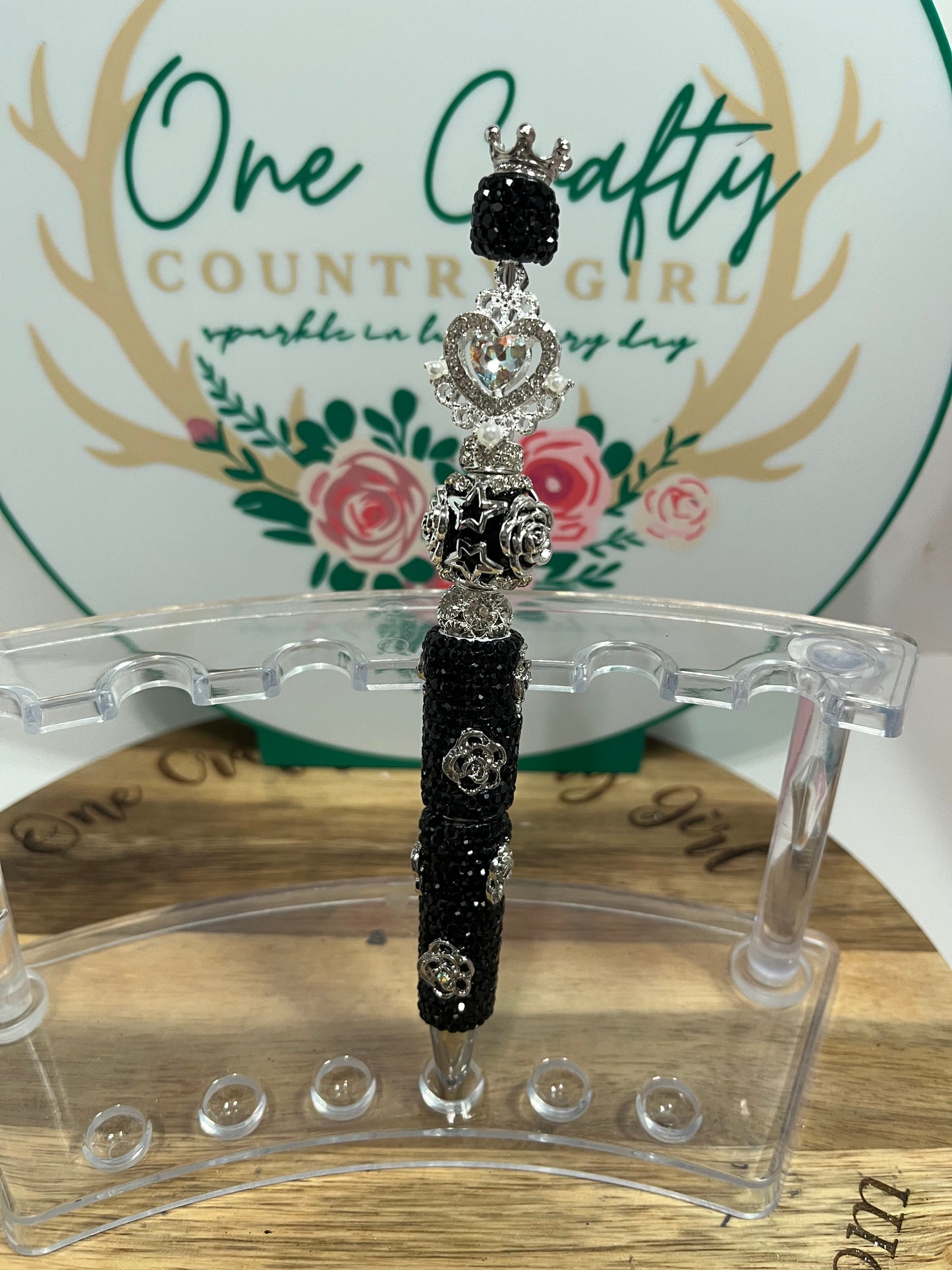 Fancy Snowflake or Heart on a Sparkly Pen