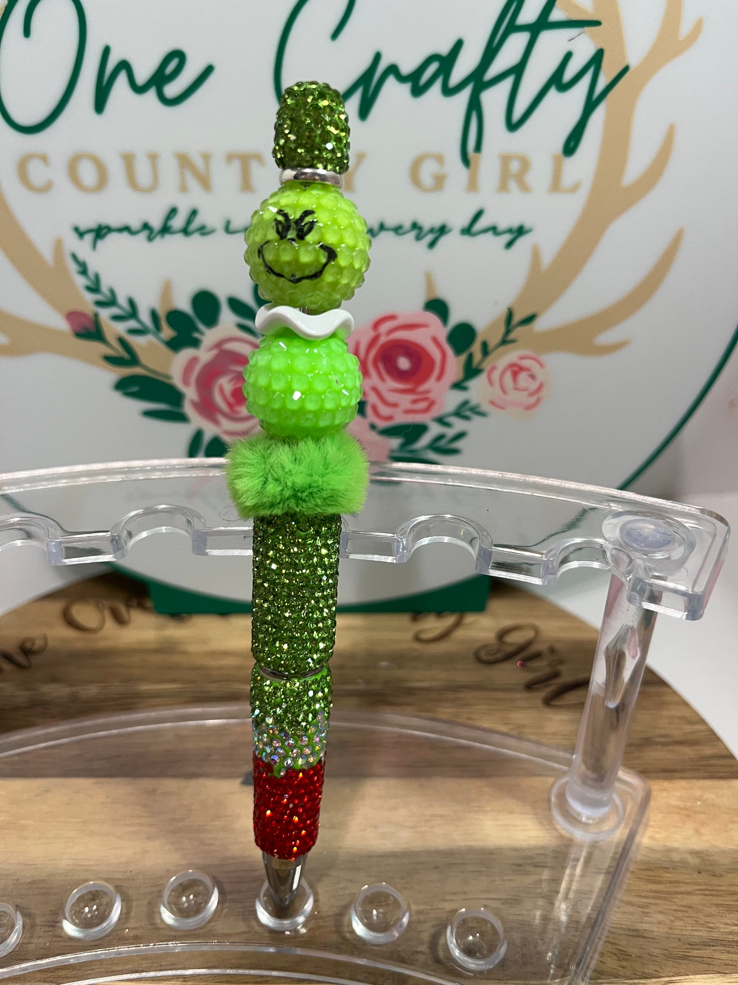 Mean Green Man on Bling Pen