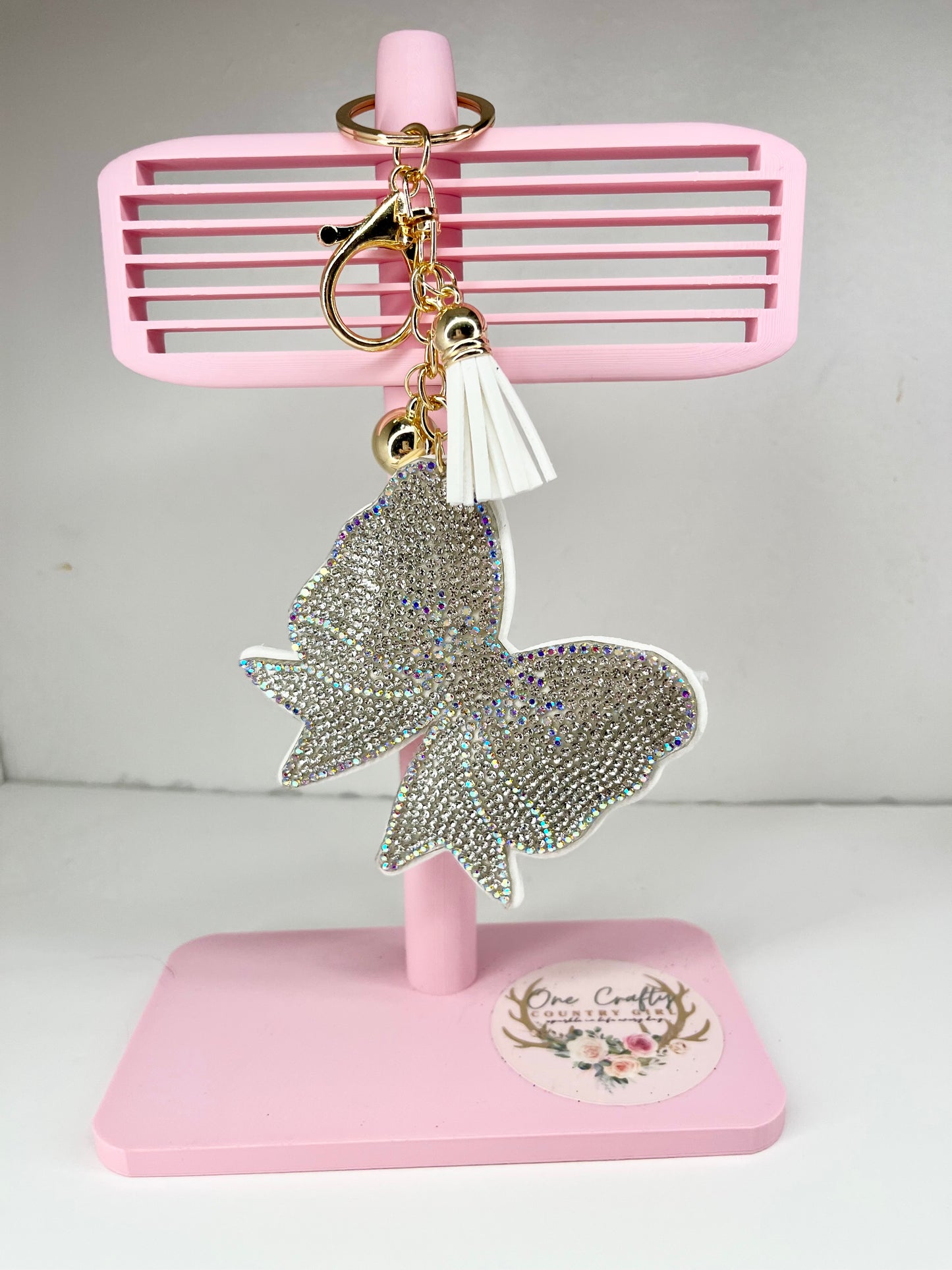 Sparkly Rhinestone Bow Keychains