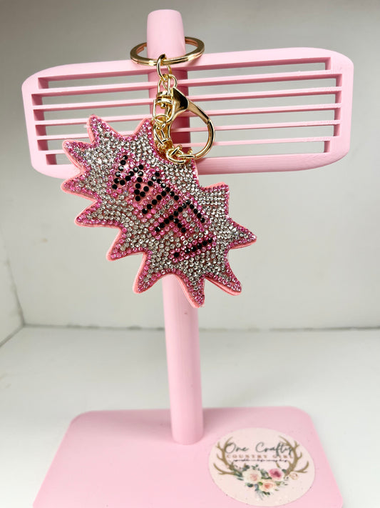 Sparkly Rhinestone WTF Keychains