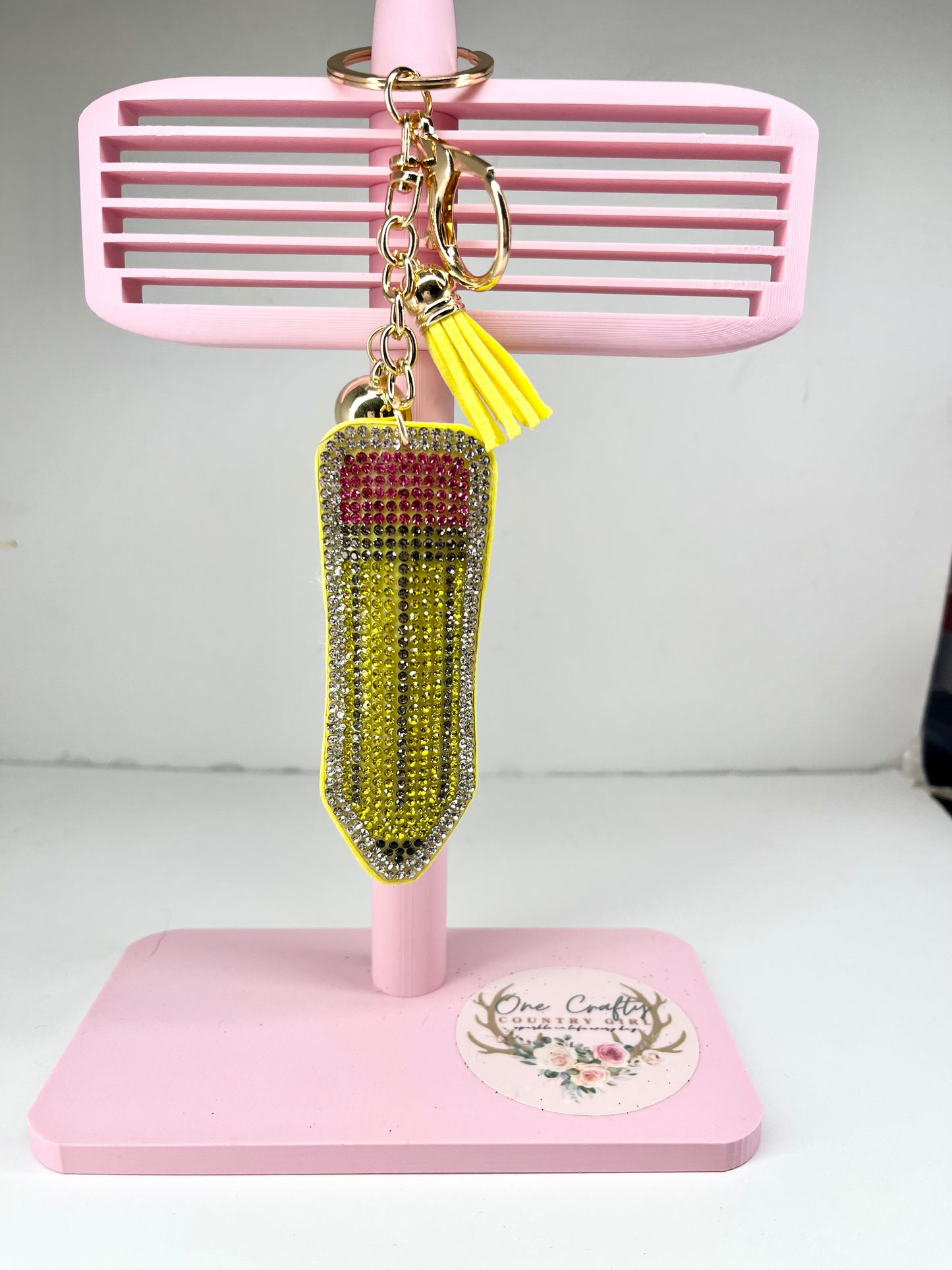 Sparkly Rhinestone Teacher Keychain