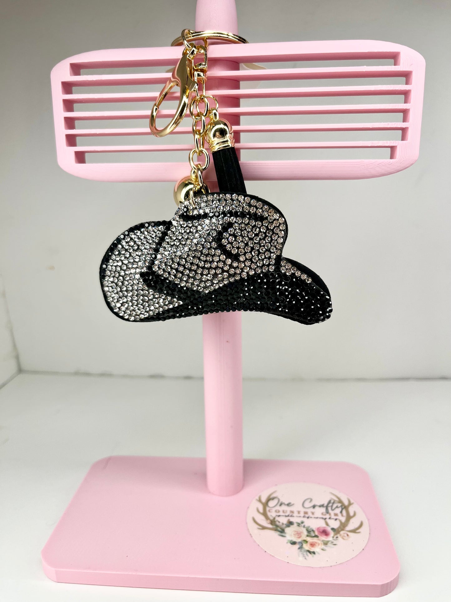 Sparkly Rhinestone Cowboy Hat Keychain