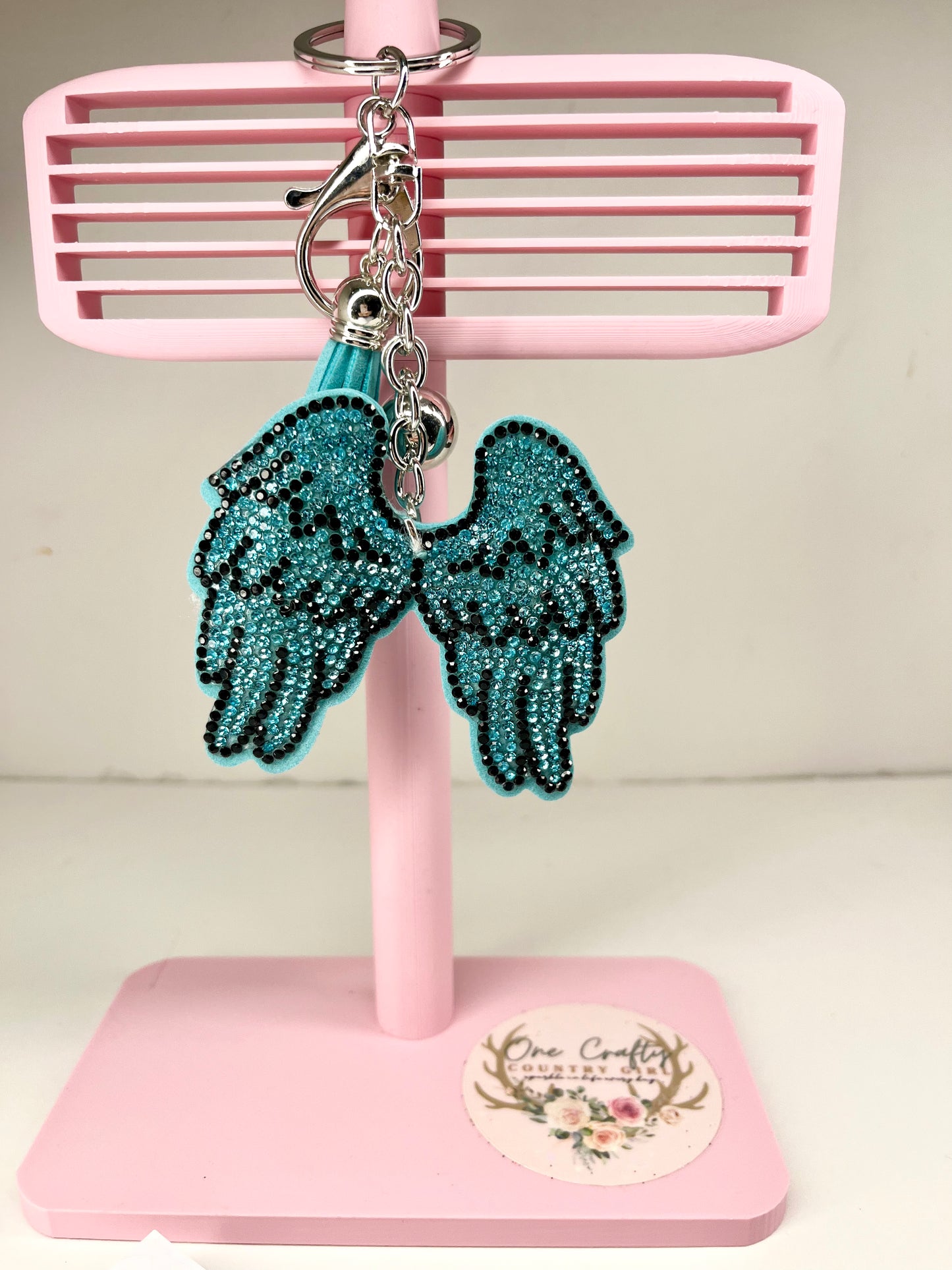 Sparkly Rhinestone Wings Keychain