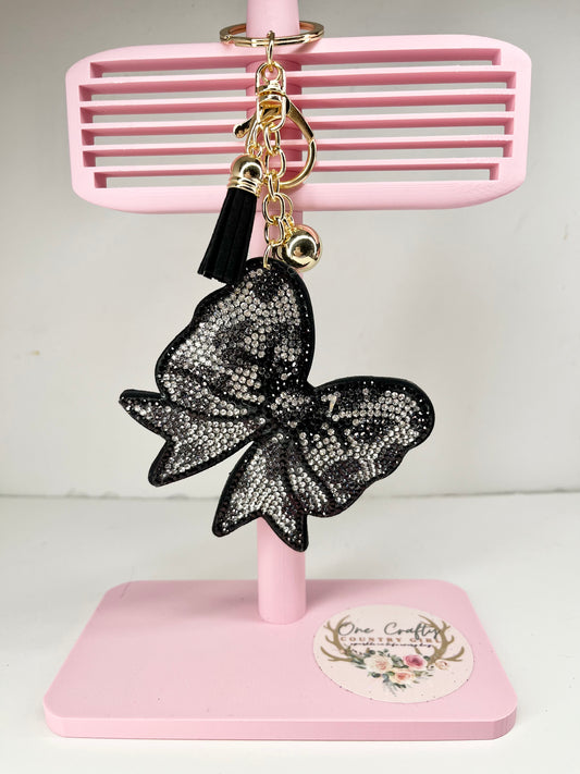 Sparkly Rhinestone Bow Keychains