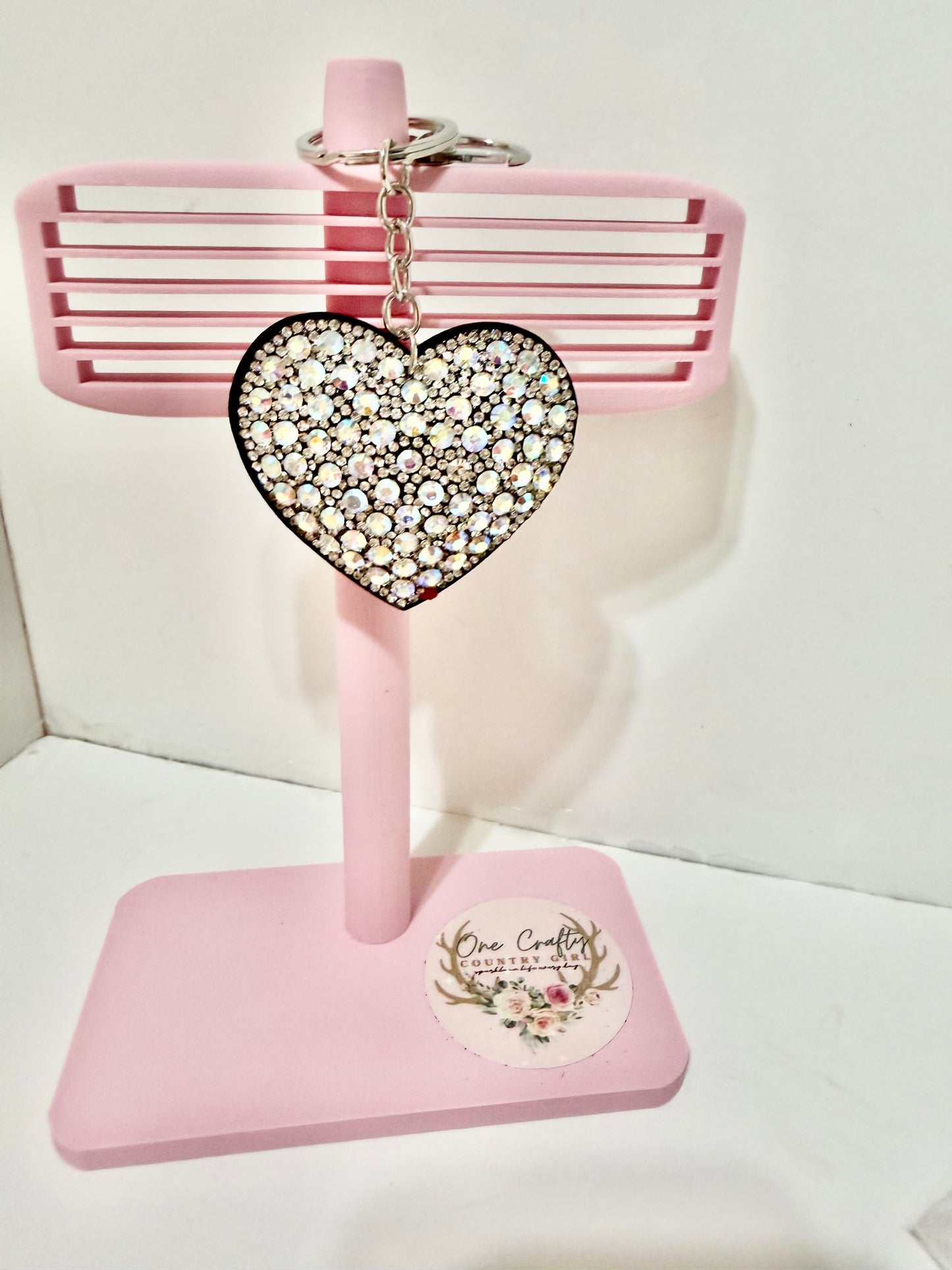 Heart Sparkly Rhinestone Keychain