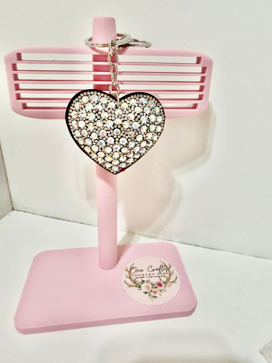 Heart Sparkly Rhinestone Keychain
