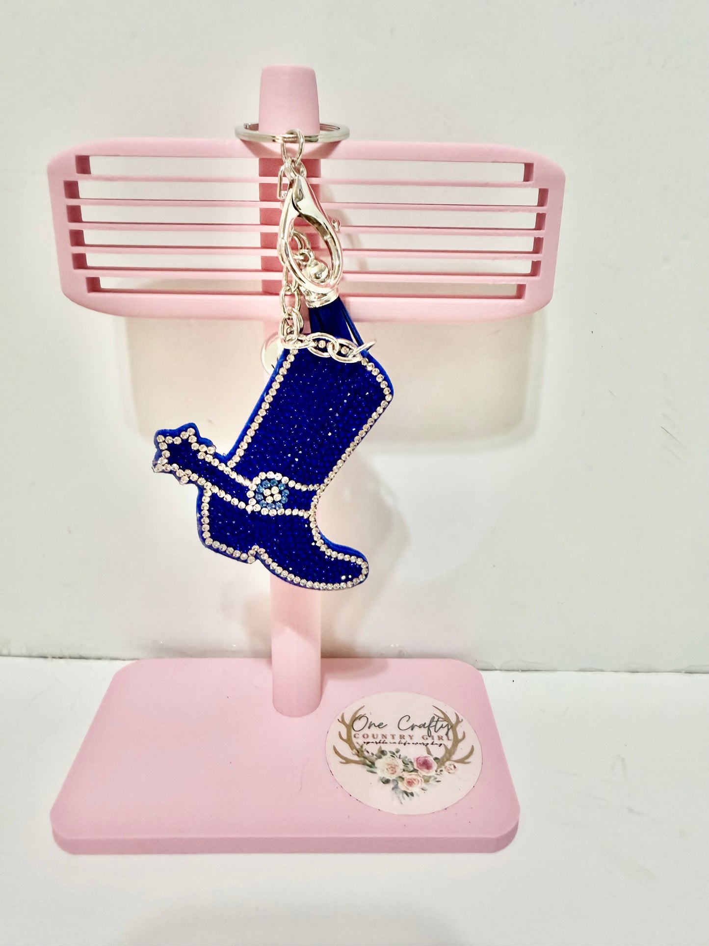 Cowboy Boots Sparkly Rhinestone keychain