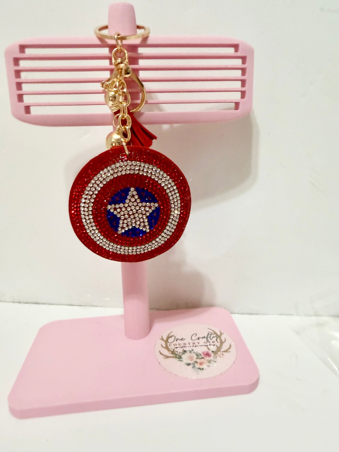 Hero Sparkly Rhinestone Keychains