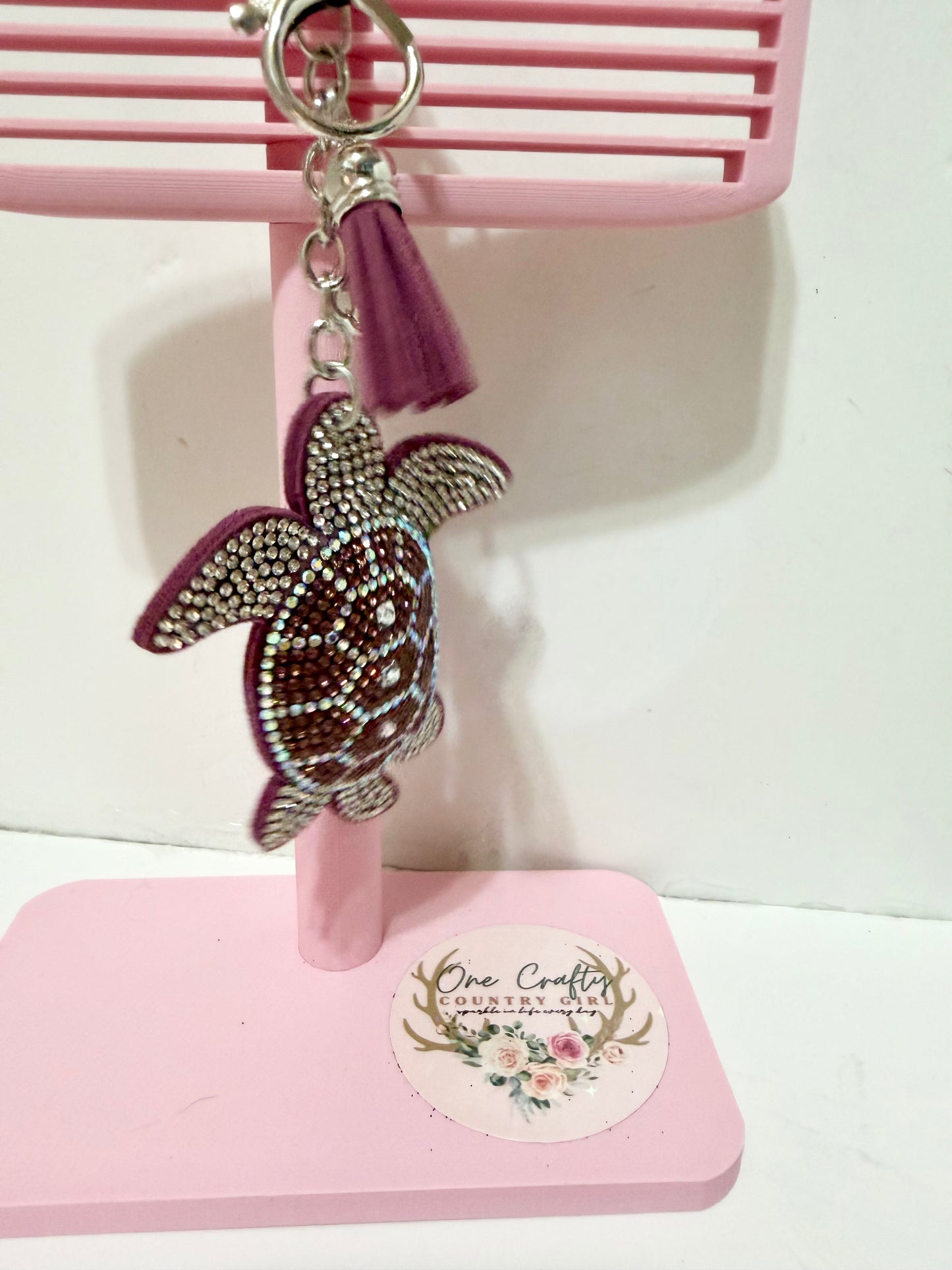 Beach Sparkly Rhinetone Keychain