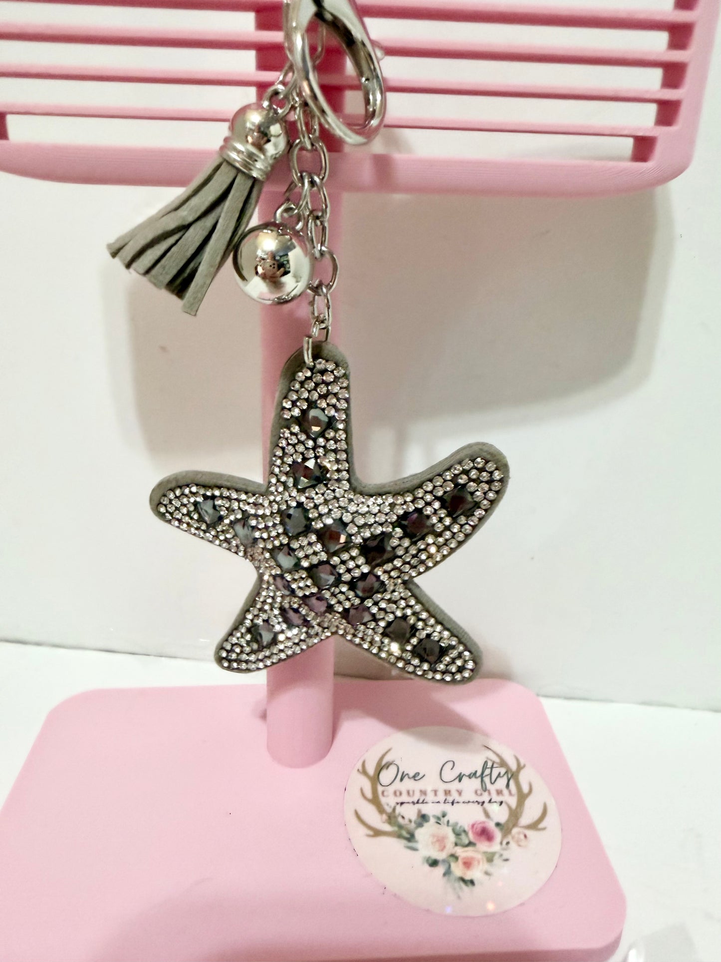 Beach Sparkly Rhinetone Keychain