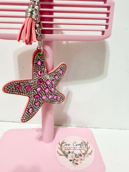 Beach Sparkly Rhinetone Keychain